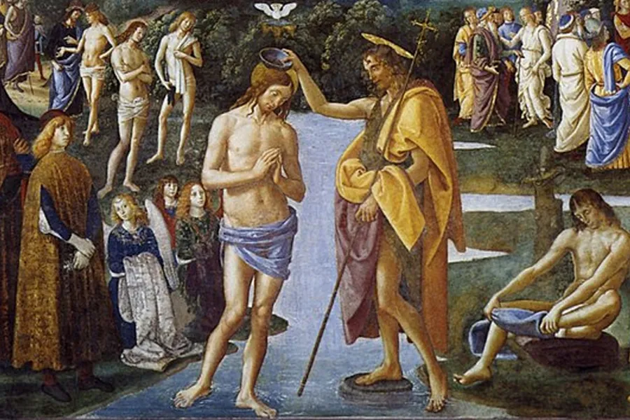 Close up from "The Baptism of Christ" (c. 1482) by Pietro Perugino.?w=200&h=150